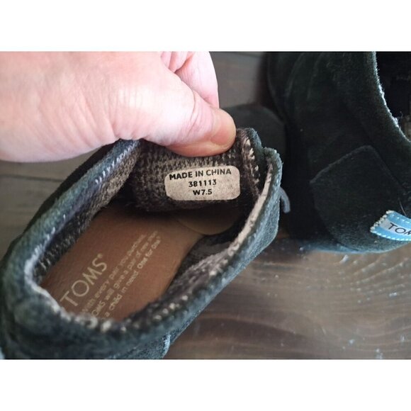 Toms Womens Desert Wedge in Black Suede/Pre-owned, 7.5 - Picture 8 of 9